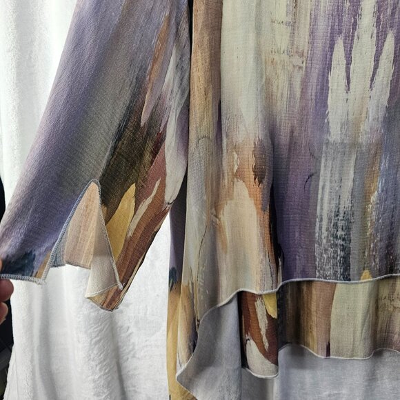 VioletRuby Women Top V-Neck 3/4 Sleeve Multicolor Size XXL Pullover Tunic - Picture 5 of 12